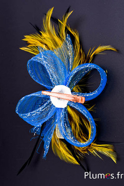 Bijou Coq - sur pince - jaune avec crin
